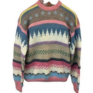 Vintage Fair Isle Knit Sweater – Women’s (Unisex Fit) – Multicolor